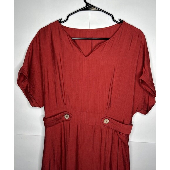 Shein Women’s Short Cuffed Sleeve Dress Rustic Burnt Orange Size XL - Picture 2 of 8